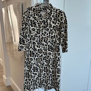 J. McLaughlin Animal Print Long Sleeve Dress